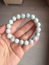 Load image into Gallery viewer, 10.5mm size 52-60mm 100% natural type A white green purple jadeite jade beads bracelet PB83
