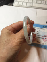 Load image into Gallery viewer, 50.5mm certified 100% natural icy watery Type A green/purple/white slim jadeite jade bangle PB138-5468
