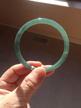 Load image into Gallery viewer, 57mm Certified Type A 100% Natural icy watery deep sea dark green/blue/gray/black slim round cut Guatemala Jadeite bangle AU66-7055
