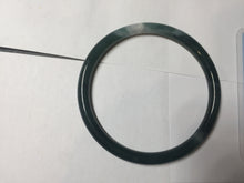 Load image into Gallery viewer, 59mm Certified Type A 100% Natural dark green/blue/gray with Guatemala slim round cut Jadeite bangle PH22-2330
