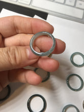 Load image into Gallery viewer, 17.9mm 7 3/4 100% natural type A icy watery green/blue Guatemala jadeite jade band ring group  BP76
