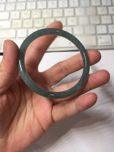 Load image into Gallery viewer, 55.5mm Type A 100% Natural dark green/blue/gray/black Guatemala slim round cut Jadeite bangle PJ102
