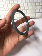 Load image into Gallery viewer, 55.5mm Type A 100% Natural dark green/blue/gray/black Guatemala slim round cut Jadeite bangle PJ102
