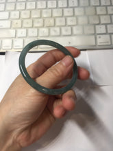 Load image into Gallery viewer, 55.5mm Type A 100% Natural dark green/blue/gray/black Guatemala slim round cut Jadeite bangle PJ102
