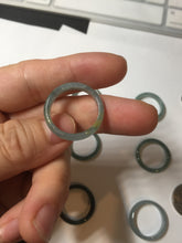 Load image into Gallery viewer, 17.9mm 7 3/4 100% natural type A icy watery green/blue Guatemala jadeite jade band ring group  BP76
