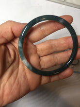 Load image into Gallery viewer, 59mm Certified Type A 100% Natural dark green/blue/gray with Guatemala slim round cut Jadeite bangle PH22-2330
