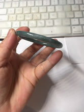 Load image into Gallery viewer, 55.5mm Type A 100% Natural dark green/blue/gray/black Guatemala slim round cut Jadeite bangle PJ102

