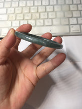 Load image into Gallery viewer, 55.5mm Type A 100% Natural dark green/blue/gray/black Guatemala slim round cut Jadeite bangle PJ102
