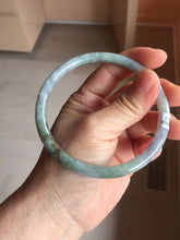 Load image into Gallery viewer, 65.2mm Certified type A 100% Natural light Green purple red (FU LU SHOU)white round cut Jadeite bangle PB307-0167
