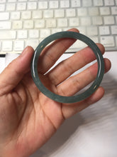 Load image into Gallery viewer, 55.5mm Type A 100% Natural dark green/blue/gray/black Guatemala slim round cut Jadeite bangle PJ102
