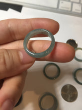 Load image into Gallery viewer, 17.9mm 7 3/4 100% natural type A icy watery green/blue Guatemala jadeite jade band ring group  BP76
