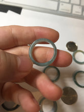 Load image into Gallery viewer, 17.9mm 7 3/4 100% natural type A icy watery green/blue Guatemala jadeite jade band ring group  BP76
