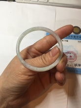 Load image into Gallery viewer, 50.5mm certified 100% natural icy watery Type A green/purple/white slim jadeite jade bangle PB138-5468
