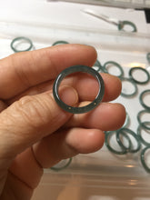 Load image into Gallery viewer, 17.9mm size 7 3/4 100% natural type A icy watery green/blue slim style Guatemala jadeite jade band ring group PE82
