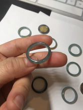 Load image into Gallery viewer, 17.9mm 7 3/4 100% natural type A icy watery green/blue Guatemala jadeite jade band ring group  BP76
