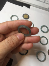 Load image into Gallery viewer, 17.9mm 7 3/4 100% natural type A icy watery green/blue Guatemala jadeite jade band ring group  BP76
