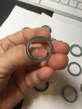 Load image into Gallery viewer, 17.9mm 7 3/4 100% natural type A icy watery green/blue Guatemala jadeite jade band ring group  BP76
