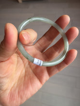 Load image into Gallery viewer, 54.8mm Certified type A 100% Natural light green gray black slim round cut Jadeite bangle PA187-2472
