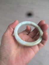 Load image into Gallery viewer, 53.5mm certified Type A 100% Natural light green/brown square Jadeite Jade bangle R104-1761
