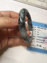 Load image into Gallery viewer, 52.5mm certified Type A 100% Natural dark green/black(青花)/red Jadeite Jade bangle PD124-6243
