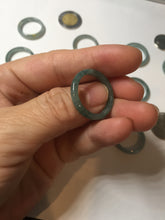 Load image into Gallery viewer, 17.9mm 7 3/4 100% natural type A icy watery green/blue Guatemala jadeite jade band ring group  BP76
