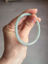 Load image into Gallery viewer, 54.8mm Certified type A 100% Natural light green gray black slim round cut Jadeite bangle PA187-2472
