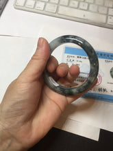 Load image into Gallery viewer, 52.5mm certified Type A 100% Natural dark green/black(青花)/red Jadeite Jade bangle PD124-6243
