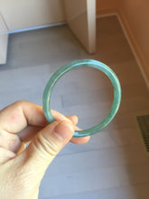 Load image into Gallery viewer, 50.5mm Certified Type A 100% Natural dark green blue gray black slim round cut Guatemala Jadeite bangle PJ21-2587
