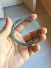 Load image into Gallery viewer, 50.5mm Certified Type A 100% Natural dark green blue gray black slim round cut Guatemala Jadeite bangle PJ21-2587
