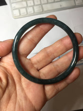 Load image into Gallery viewer, 59mm Certified Type A 100% Natural dark green/blue/gray with Guatemala slim round cut Jadeite bangle PH25-2342
