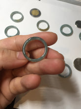 Load image into Gallery viewer, 17.9mm 7 3/4 100% natural type A icy watery green/blue Guatemala jadeite jade band ring group  BP76
