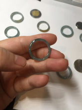 Load image into Gallery viewer, 17.9mm 7 3/4 100% natural type A icy watery green/blue Guatemala jadeite jade band ring group  BP76
