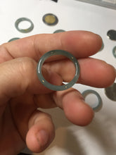 Load image into Gallery viewer, 17.9mm 7 3/4 100% natural type A icy watery green/blue Guatemala jadeite jade band ring group  BP76
