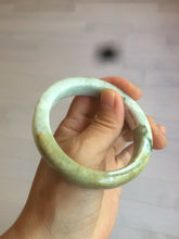 Load image into Gallery viewer, 54.5mm certified Type A 100% Natural light green/brown square Jadeite Jade bangle R103-1760
