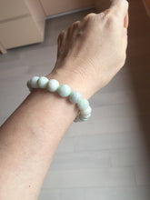 Load image into Gallery viewer, 10.5mm size 52-60mm 100% natural type A white green purple jadeite jade beads bracelet PB83
