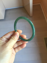 Load image into Gallery viewer, 56mm Certified Type A 100% Natural dark green/blue/gray Guatemala slim round cut Jadeite bangle PJ20-9698
