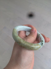 Load image into Gallery viewer, 54.5mm certified Type A 100% Natural light green/brown square Jadeite Jade bangle R103-1760
