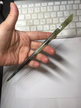 Load image into Gallery viewer, 19.5cm 100% Natural black light yellow black Xiu Jade (Serpentine) Hairpin AW58
