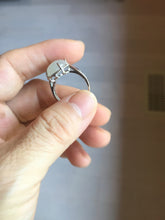 Load image into Gallery viewer, 100% natural type A icy watery white four-prong jadeite jade ring PA162
