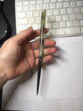 Load image into Gallery viewer, 19.5cm 100% Natural black light yellow black Xiu Jade (Serpentine) Hairpin AW58
