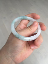 Load image into Gallery viewer, 52.5mm certified natural 100% natural Type A light green/white slim jadeite jade bangle BS91-6677
