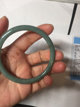 Load image into Gallery viewer, 59mm Certified Type A 100% Natural light green/blue/brown slim round cut Guatemala Jadeite bangle AA56-5836
