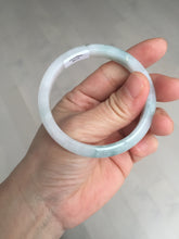 Load image into Gallery viewer, 52.5mm certified natural 100% natural Type A light green/white slim jadeite jade bangle BS91-6677
