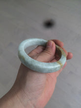 Load image into Gallery viewer, 54.5mm certified Type A 100% Natural light green/brown square Jadeite Jade bangle R103-1760
