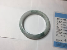 Load image into Gallery viewer, 54.6mm Certified Type A 100% Natural white/light green with grenn floating flowers Jadeite Jade bangle E154-2437
