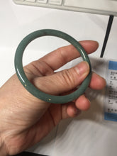 Load image into Gallery viewer, 59mm Certified Type A 100% Natural light green/blue/brown slim round cut Guatemala Jadeite bangle AA56-5836
