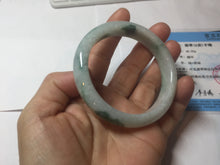 Load image into Gallery viewer, 54.6mm Certified Type A 100% Natural white/light green with grenn floating flowers Jadeite Jade bangle E154-2437

