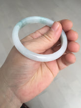 Load image into Gallery viewer, 52.5mm certified natural 100% natural Type A light green/white slim jadeite jade bangle BS91-6677
