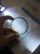 Load image into Gallery viewer, 54.8mm Certified Type A 100% Natural dark green/blue/gray with Guatemala slim round cut Jadeite bangle PJ103-5627
