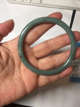 Load image into Gallery viewer, 59mm Certified Type A 100% Natural light green/blue/brown slim round cut Guatemala Jadeite bangle AA56-5836
